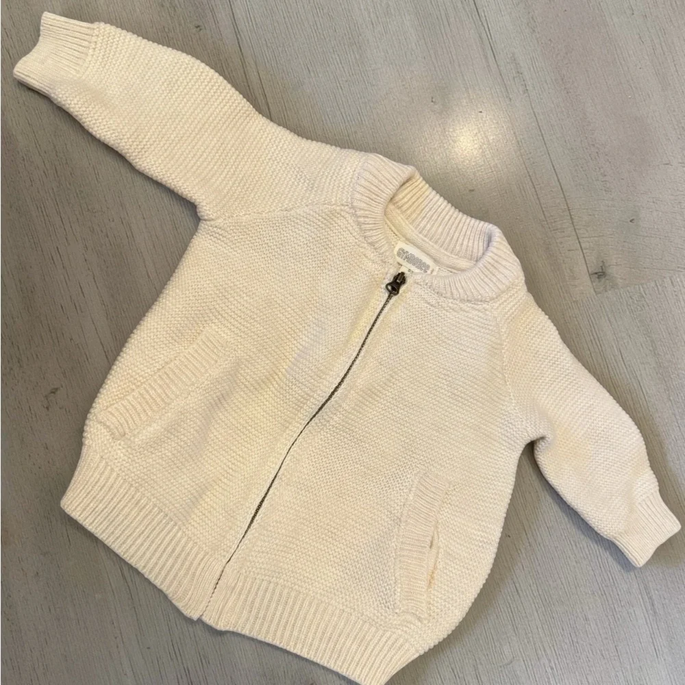 Gymboree Cream Zip-Up Knit Cardigan